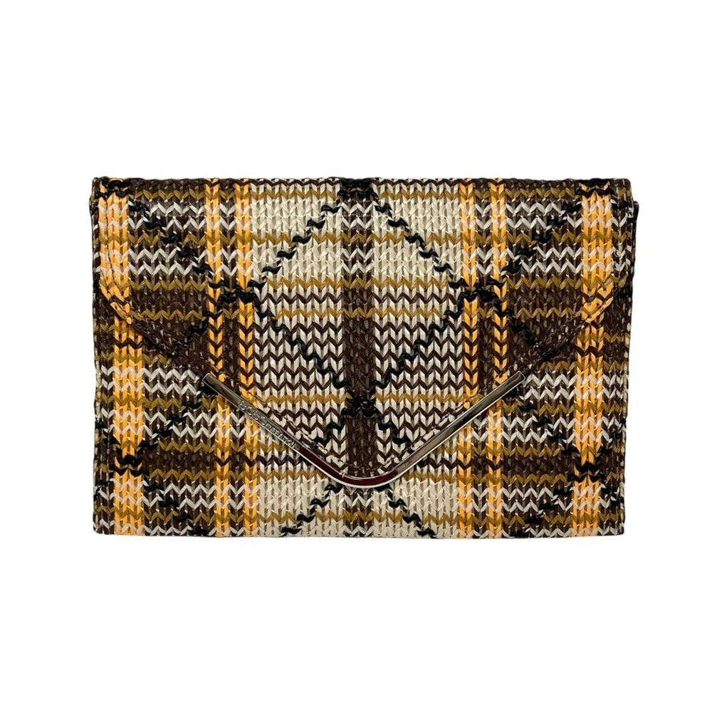 BCBGeneration (BCBG) Oversized Envelope Woven Straw 12" Wide Bag Purse Clutch